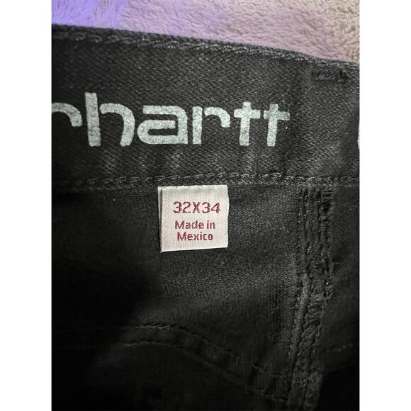 Carhartt Men's Relaxed Fit Straight Leg Jeans Black Waist 32x34 Standard - Picture 5 of 8